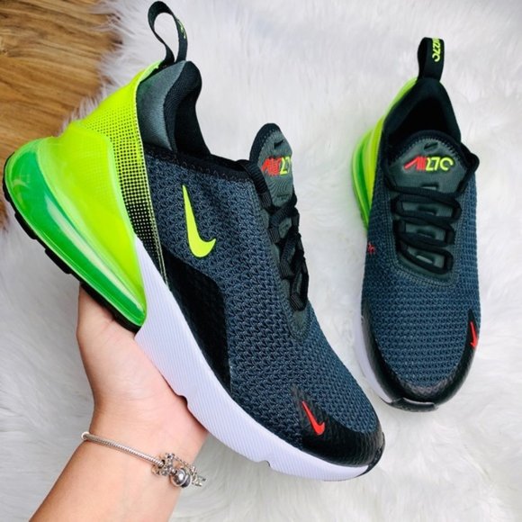 nike 270 black and neon green